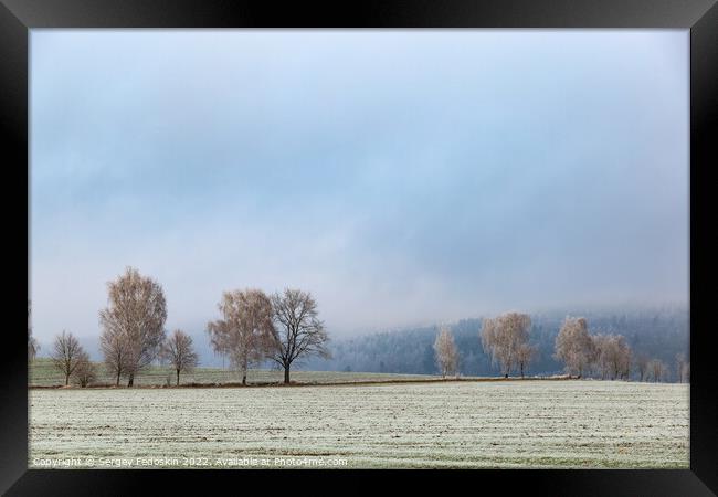 Winter landscape in Czech countryside. Framed Print by Sergey Fedoskin