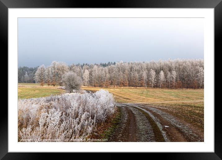 Winter countryside road in Czechia. Framed Mounted Print by Sergey Fedoskin