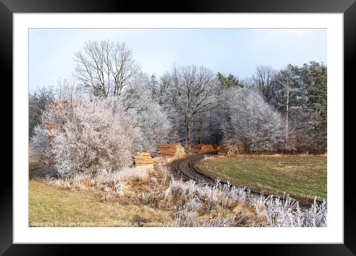 Winter countryside landscape in Czechia. Framed Mounted Print by Sergey Fedoskin