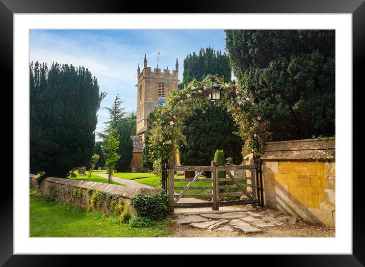 Stanway House and St Peters Church Stanton Framed Mounted Print by Steve Heap