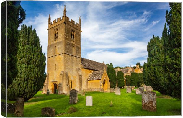 Stanway House and St Peters Church Stanton Canvas Print by Steve Heap