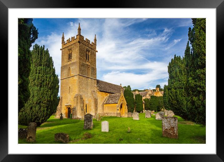 Stanway House and St Peters Church Stanton Framed Mounted Print by Steve Heap