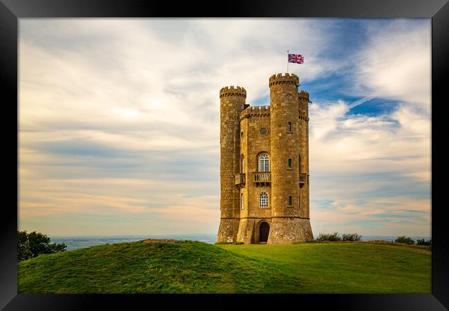 Broadway Tower in Cotswolds England Framed Print by Steve Heap