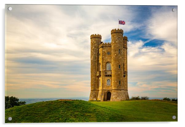 Broadway Tower in Cotswolds England Acrylic by Steve Heap