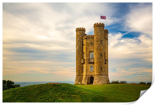 Broadway Tower in Cotswolds England Print by Steve Heap