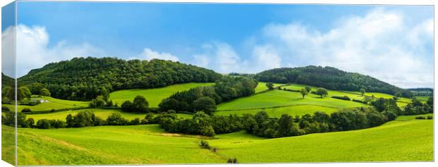 Panorama of welsh countryside Canvas Print by Steve Heap