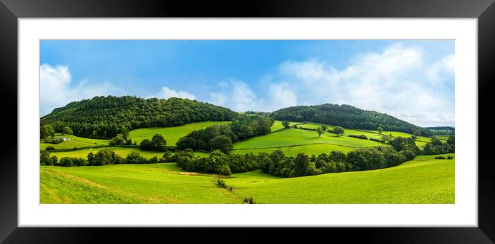 Panorama of welsh countryside Framed Mounted Print by Steve Heap
