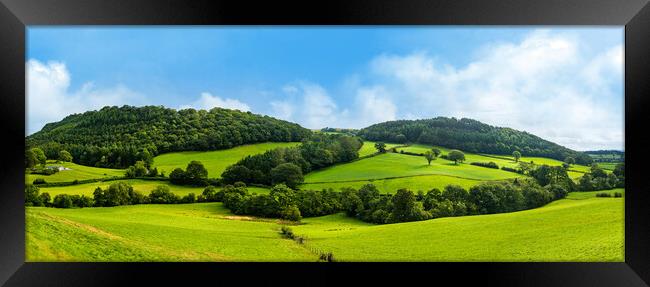 Panorama of welsh countryside Framed Print by Steve Heap