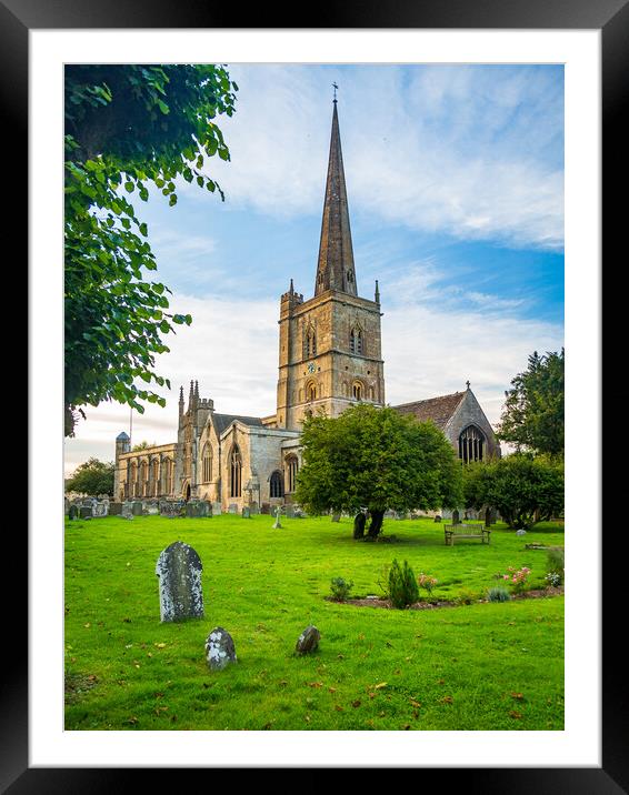 Church and graveyard in Burford Framed Mounted Print by Steve Heap
