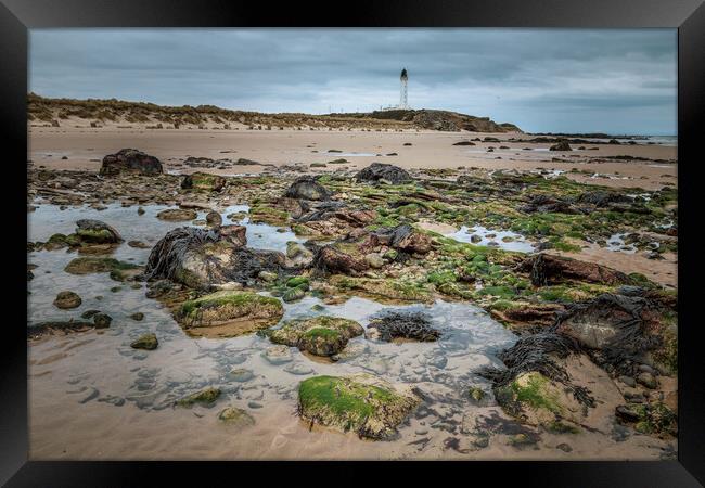 Covesea Lighthouse at Lossiemouth Framed Print by John Frid