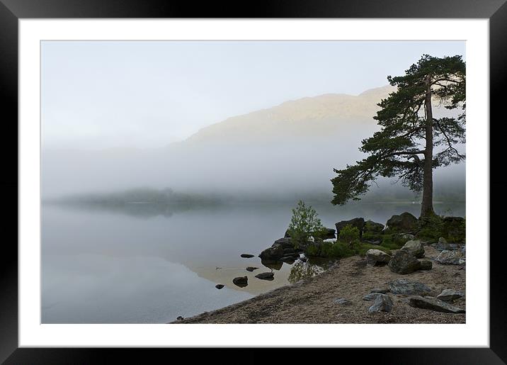 Misty morning, Loch Eck Framed Mounted Print by Gary Eason