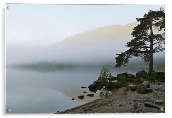 Misty morning, Loch Eck Acrylic by Gary Eason