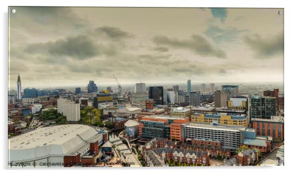 Birmingham's Skyline: Aerial Panoramic View Acrylic by Catchavista 