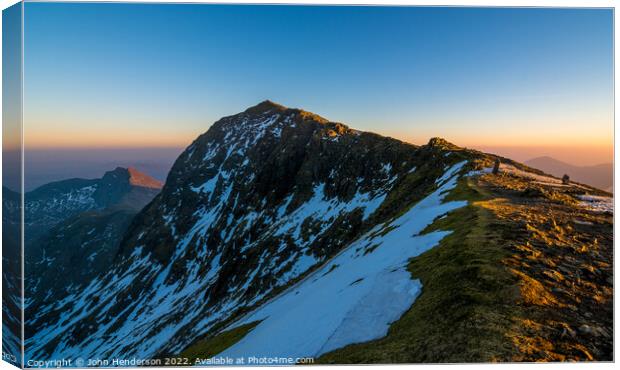 Majestic Snowdonia Sunset Canvas Print by John Henderson