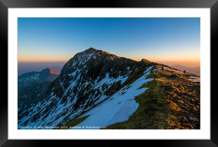 Majestic Snowdonia Sunset Framed Mounted Print by John Henderson