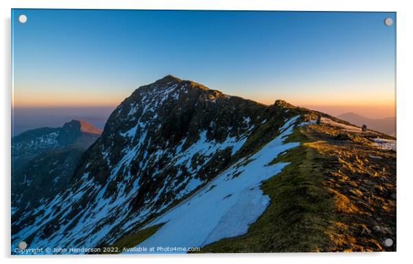 Majestic Snowdonia Sunset Acrylic by John Henderson