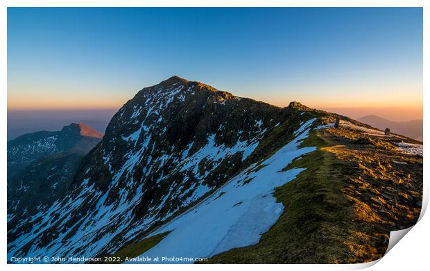 Majestic Snowdonia Sunset Print by John Henderson
