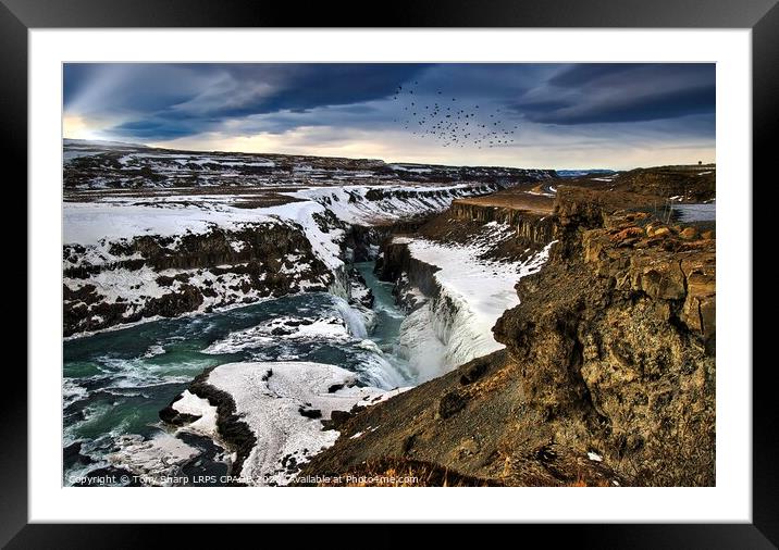 GULLFOSS WATERFALL IN WINTER - ICELAND 2 Framed Mounted Print by Tony Sharp LRPS CPAGB