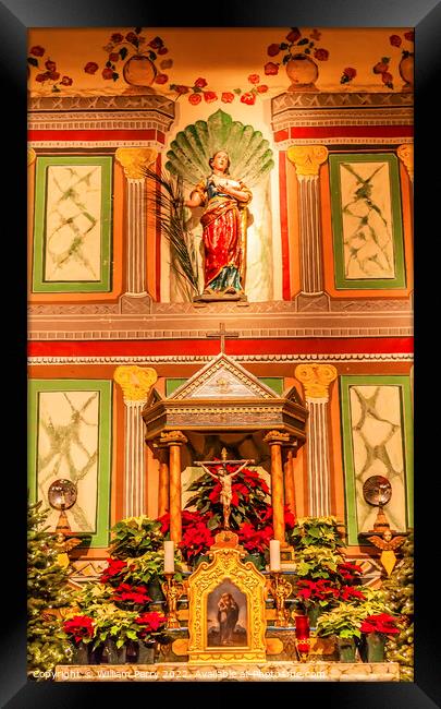 Old Mission Santa Ines Solvang California Basilica Altar Cross Framed Print by William Perry