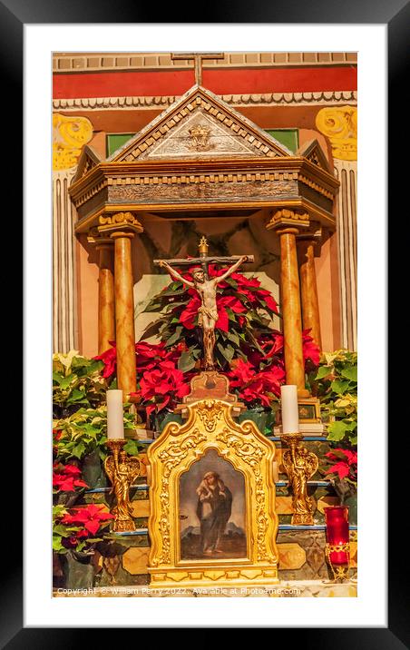 Old Mission Santa Ines Solvang California Basilica Altar Framed Mounted Print by William Perry