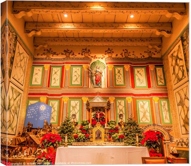 Old Mission Santa Ines Solvang California Basilica Altar Canvas Print by William Perry