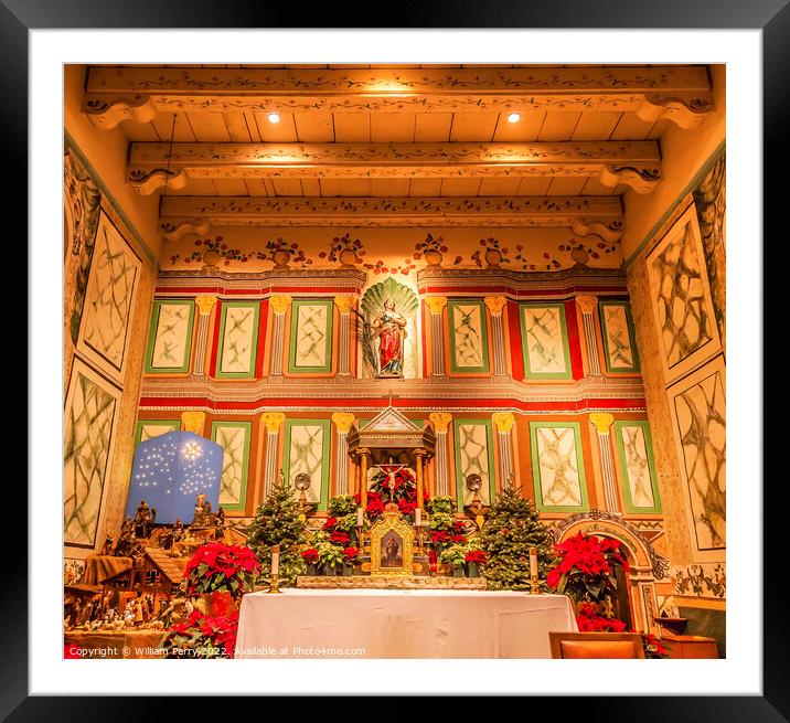 Old Mission Santa Ines Solvang California Basilica Altar Framed Mounted Print by William Perry