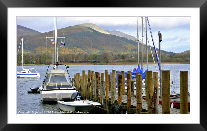 Nichol end landing, Derwent water, Cumbria. Framed Mounted Print by john hill