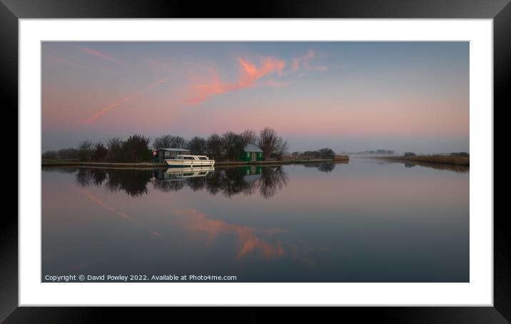 Dawn Reflections at Thurne Framed Mounted Print by David Powley