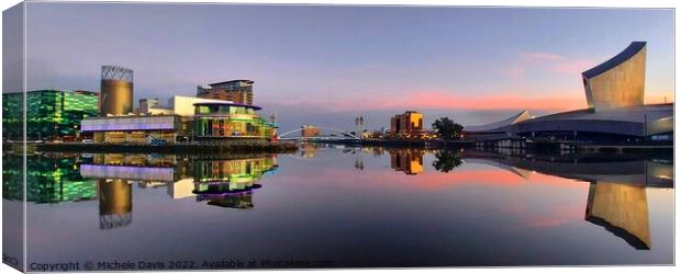 Salford Quays Reflections Canvas Print by Michele Davis