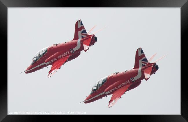 Red Arrows  Framed Print by Martin Pople