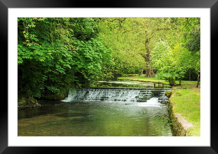River Eye Running Through Lower Slaughter in the Cotswolds Framed Mounted Print by Nick Jenkins