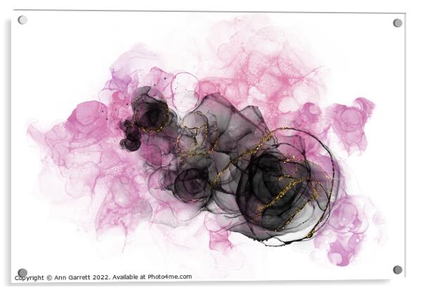 Inky Black Rose Acrylic by Ann Garrett