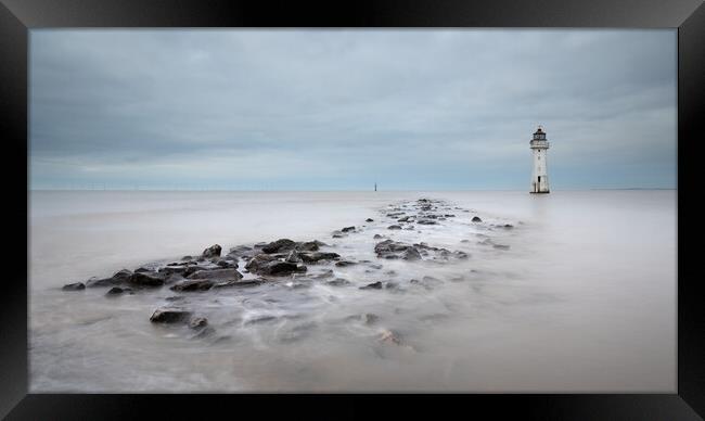 New Brighton Lighthouse At High Tide Framed Print by Phil Durkin DPAGB BPE4