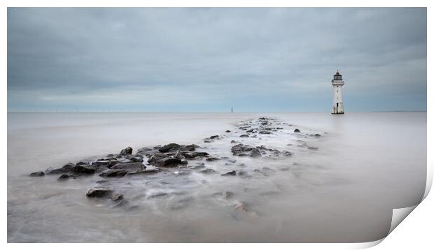 New Brighton Lighthouse At High Tide Print by Phil Durkin DPAGB BPE4