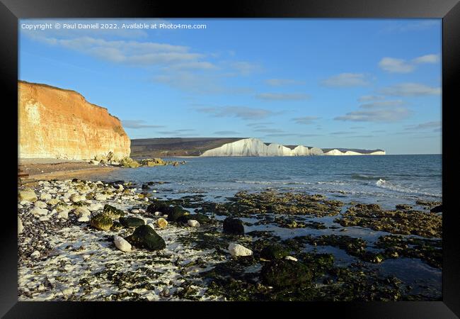 Seven Sisters from Hope cove Framed Print by Paul Daniell