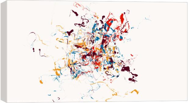Multi color paint splatter on white background for blog header o Canvas Print by Joaquin Corbalan