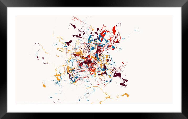 Multi color paint splatter on white background for blog header o Framed Mounted Print by Joaquin Corbalan