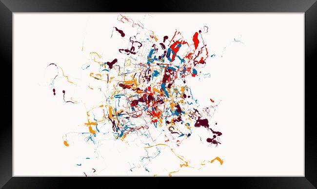Multi color paint splatter on white background for blog header o Framed Print by Joaquin Corbalan
