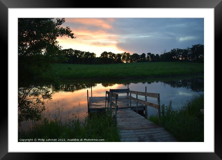 Dock at Sunset Framed Mounted Print by Philip Lehman