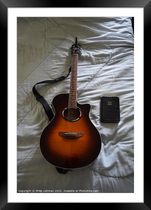 Guitar and Bible 1 Framed Mounted Print by Philip Lehman