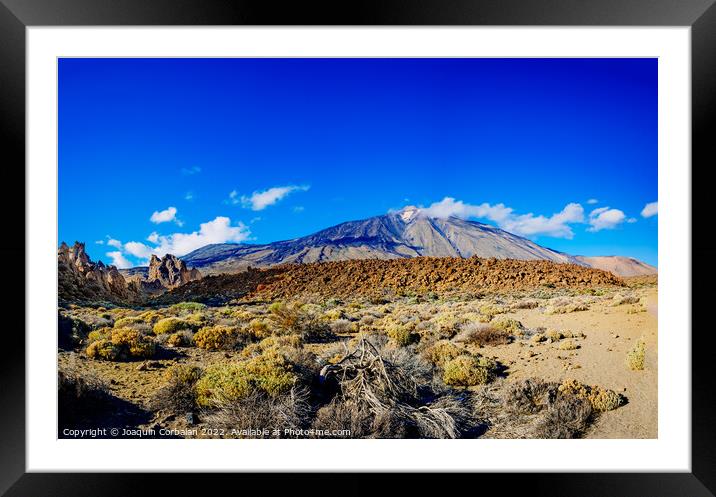 Beautiful panoramic image of the Teide volcano, a sunny day with Framed Mounted Print by Joaquin Corbalan