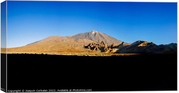 impressive view of the Teide volcano with the snowy peak in the  Canvas Print by Joaquin Corbalan
