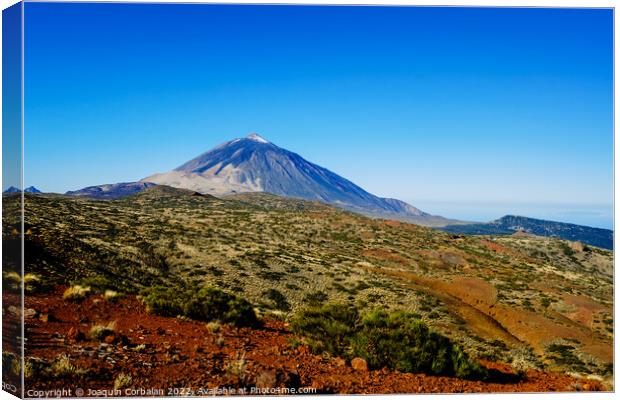 impressive view of the Teide volcano with the snowy peak in the  Canvas Print by Joaquin Corbalan