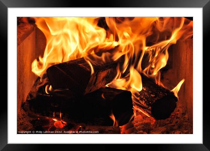 Fireside Framed Mounted Print by Philip Lehman