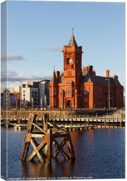 Pierhead Building at Cardiff Bay, South Wales, UK Canvas Print by Andrew Bartlett