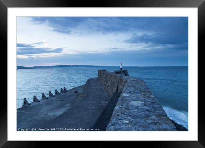 Porthcawl Breakwater, South Wales, UK Framed Mounted Print by Andrew Bartlett