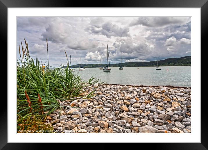 Yachts moored in Red Wharf Bay Framed Mounted Print by Kevin Hellon