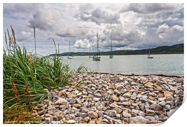 Yachts moored in Red Wharf Bay Print by Kevin Hellon