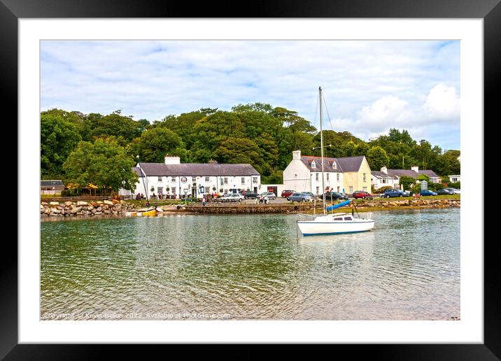 Yscht moored outside the Ship Inn, Red Wharf Bay, Framed Mounted Print by Kevin Hellon