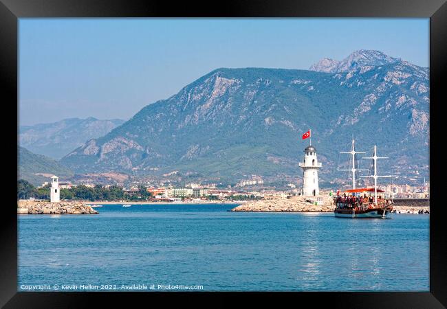 Alanya harbour, Turkey Framed Print by Kevin Hellon